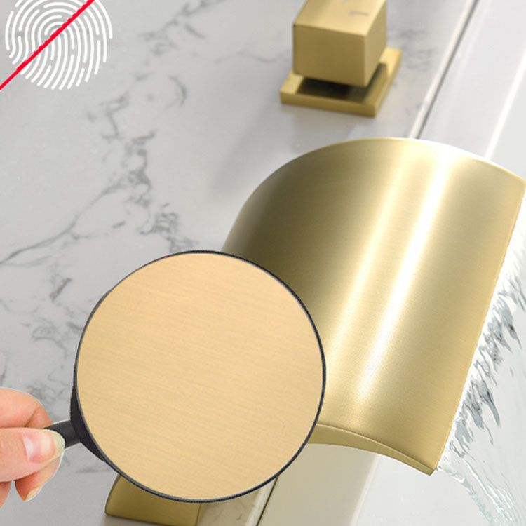 Brass Roman Bathtub Faucet Waterfall Spout Tub Faucet with Hand Shower