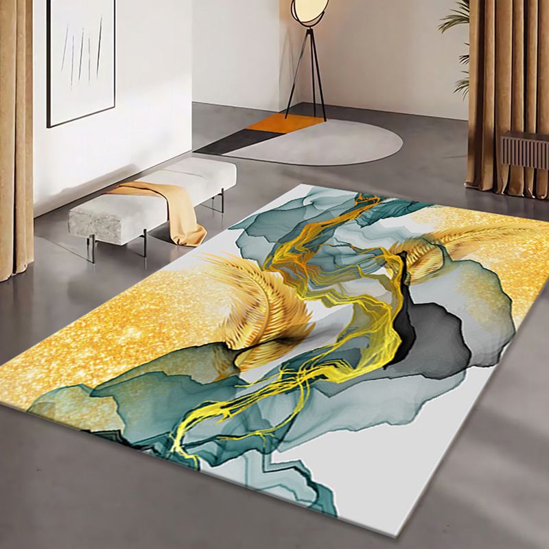 Contemporary Artistic Indoor Rug Luxury Individuality Area Carpet Polyester Non-Slip Backing Rug for Home Decor