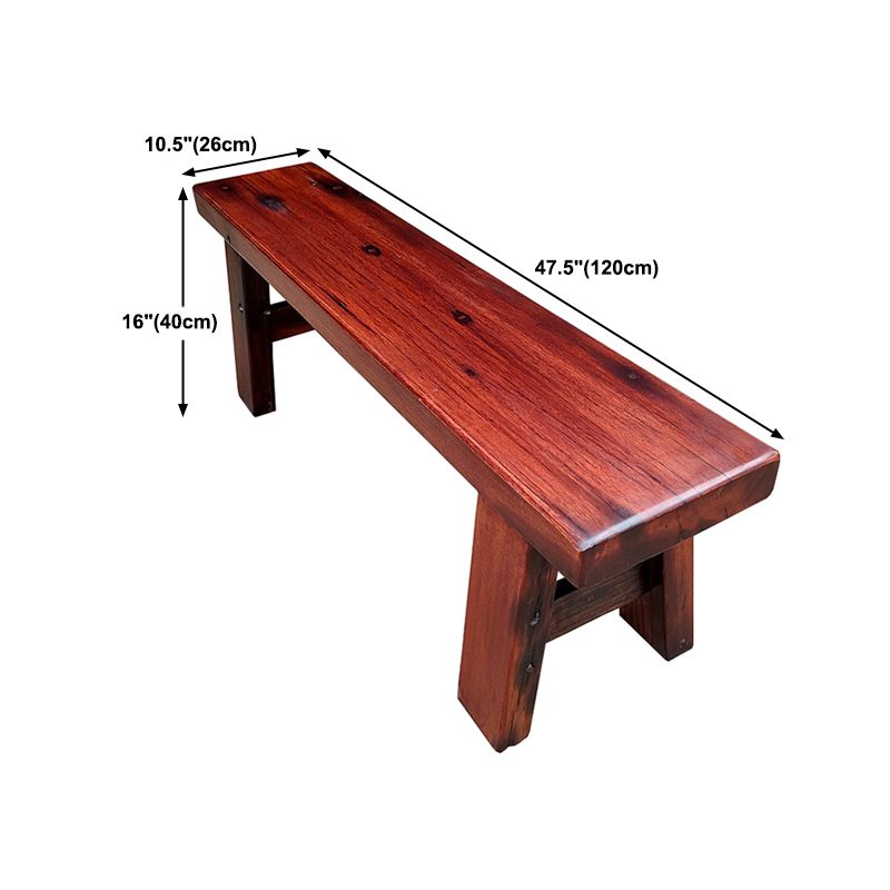Solid Wood Thickened Dining Bench, Traditional 16"H Seating Bench with Legs