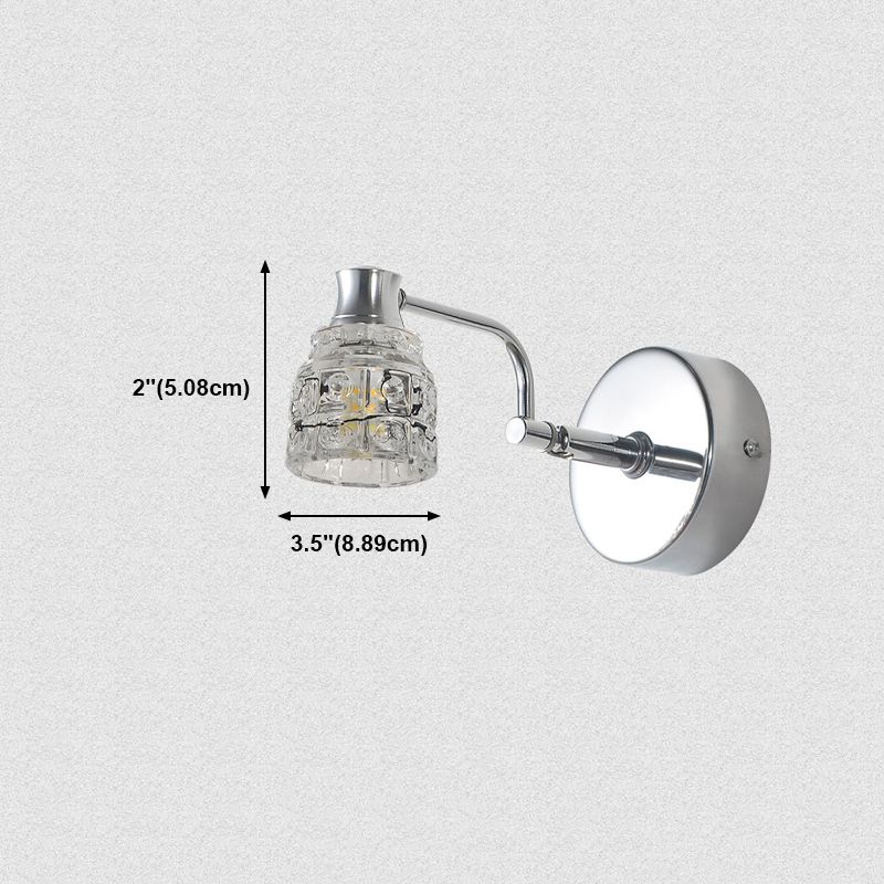 Geometric Vanity Lighting Modern Style Crystal 1 Light Vanity Wall Sconce