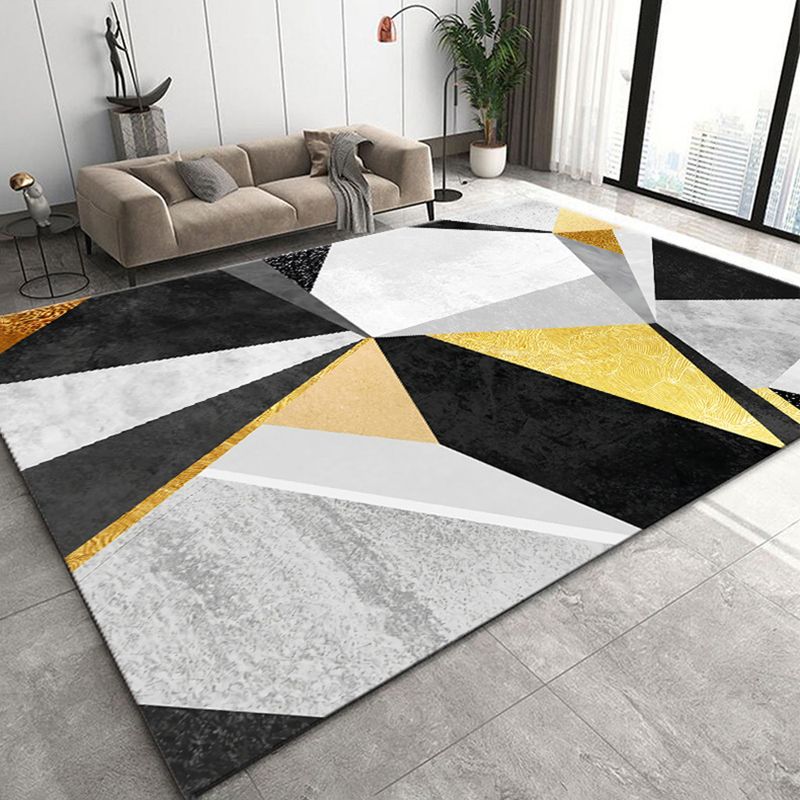 Modern Carpet Geometric Print Indoor Rug Stain Resistant Polyster Area Rug for Living Room