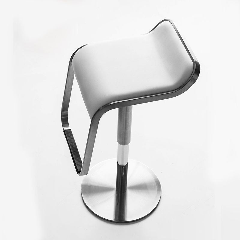 Contemporary Low Back Indoor Armless Bar Stool with Metal Base