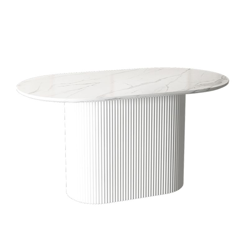 Oval Pedestal Base Dining Table Contemporary Dinette Table for Home