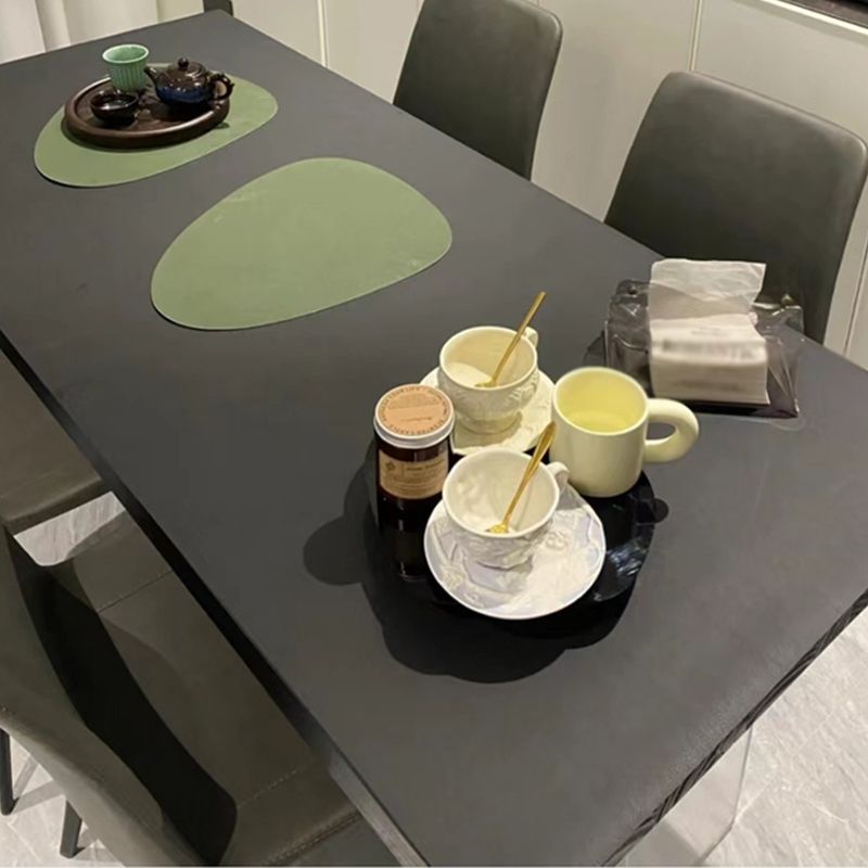 Rectangle Wood Top Dining Table Acrylic Base Modern Dining Table for Living Room