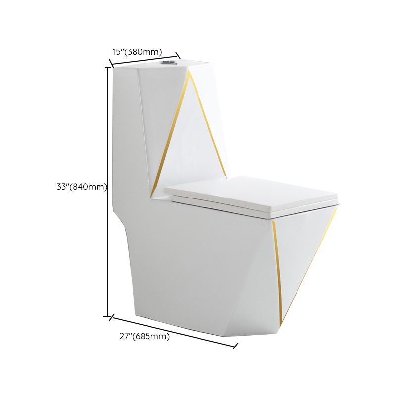 Traditional White Ceramic Flush Toilet Seat Included Urine Toilet for Washroom