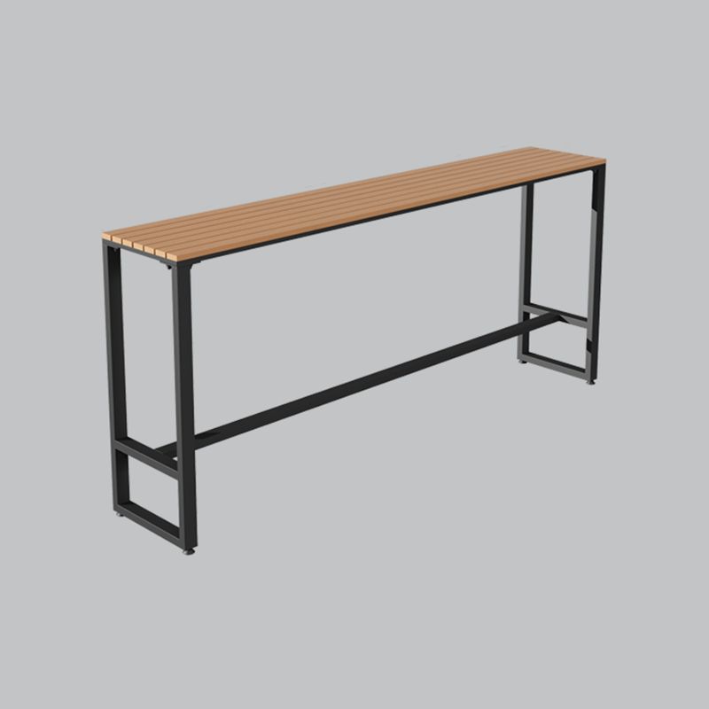 Moderne stijl bruine balk tafel dennenhout en ijzeren buitbar tafel