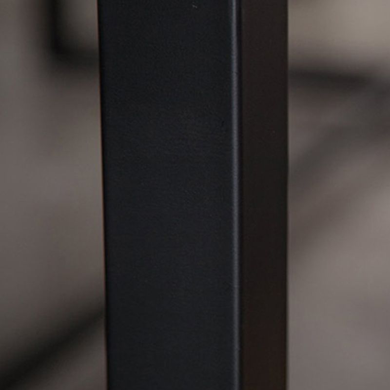 Natural Pine Wood Top Table Rectangle Black Iron Trestle Base Dining Table without Chair