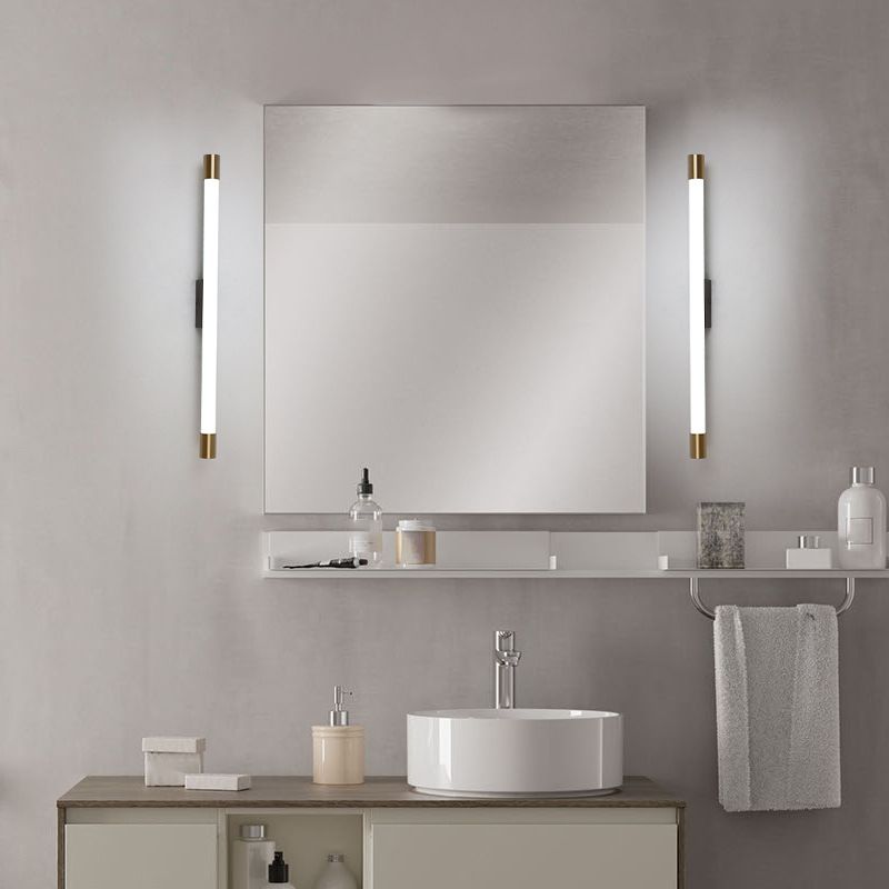 Contemporary Vanity Light Simple Linear Strip Mirror Lighting Fixtures for Restroom