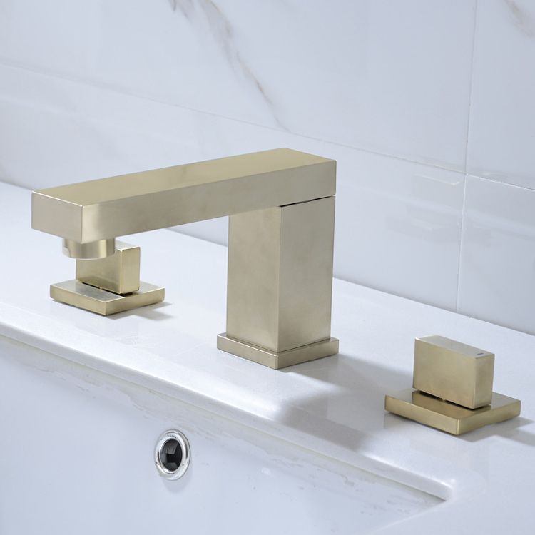 Contemporary Bathroom Faucet Deck Mounted Copper Two Handle Swivel Roman Tub Faucet Set