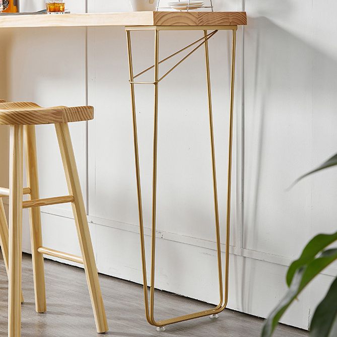 Glam Style 1/2/4 Pieces Bar Table Set Rectangle Bar Table with Wood Stools