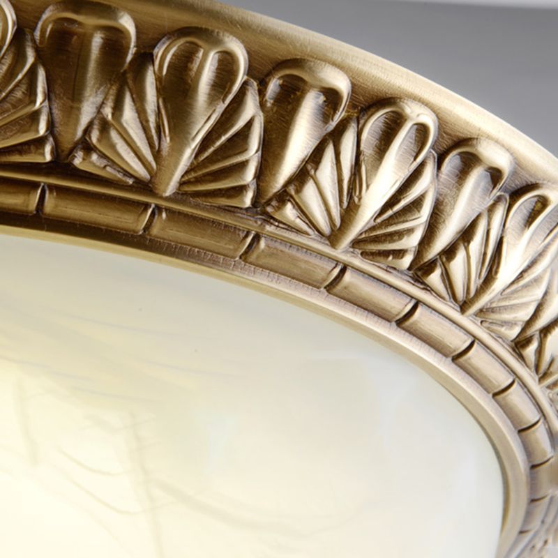 Lámpara de techo de estilo tradicional, lámpara de montaje empotrado con pantalla de cristal para sala de estar