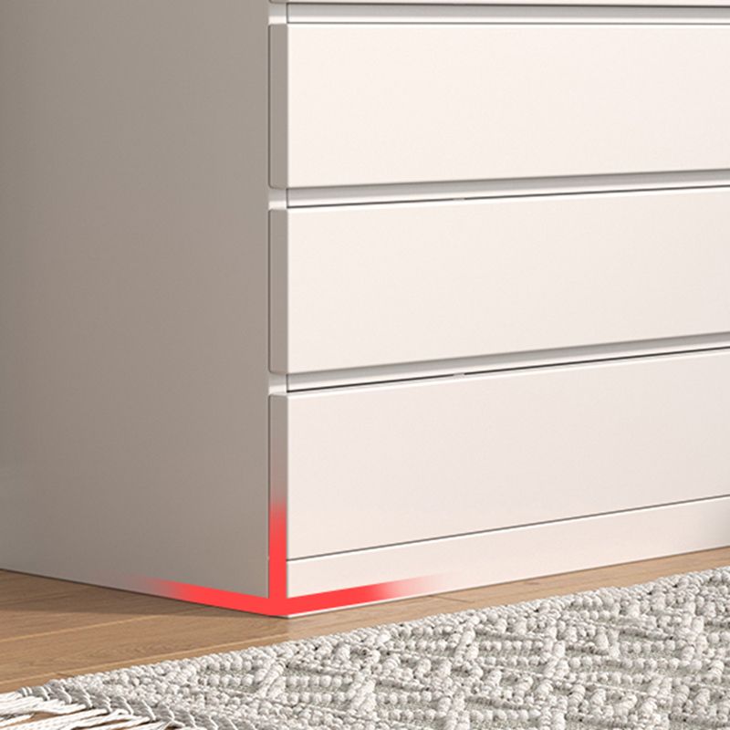 Contemporary White/Natural Chest with Wooden Drawers Rectangle Chest