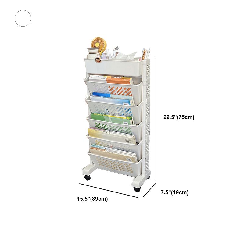 Modern & Contemporary Shelf Bookcase Plastic/Acrylic Bookshelf with Caster