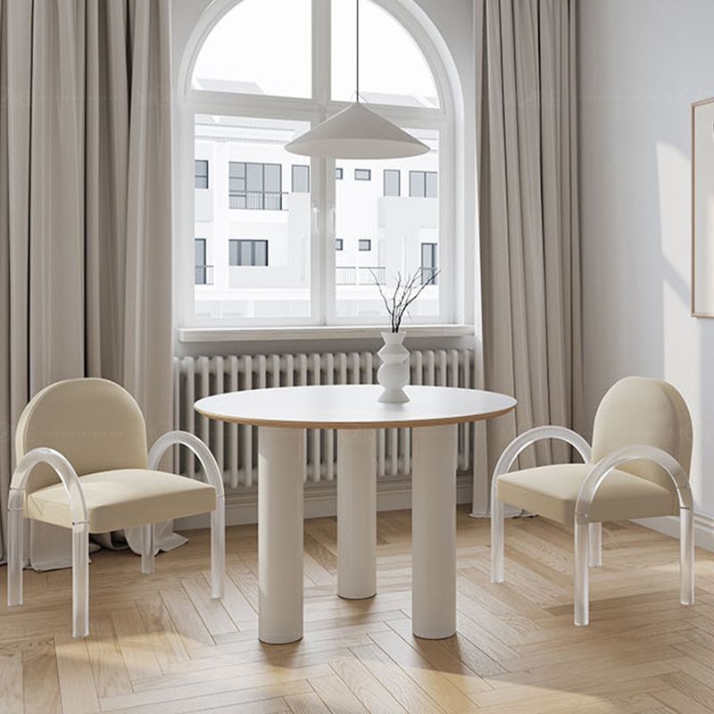 Basic Four Leg Tight Back Solid Color Accent Chair Set for Living Room