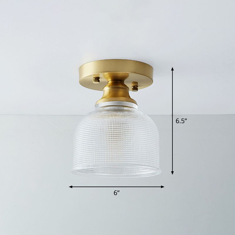 Messing Schaduwrijke Kleine Flushmount Verlichting Landelijke Enkele Badkamer Semi Flush Plafond Licht
