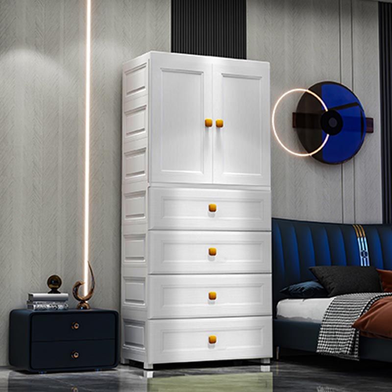 Hinged 1-Door Wardrobe Armoire Contemporary Plastic Wardrobe Closet