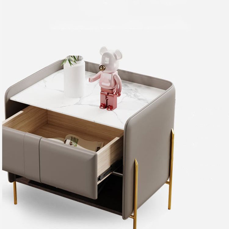 Solid Wood Storage Night Table 1 Drawer Modern Bed Nightstand