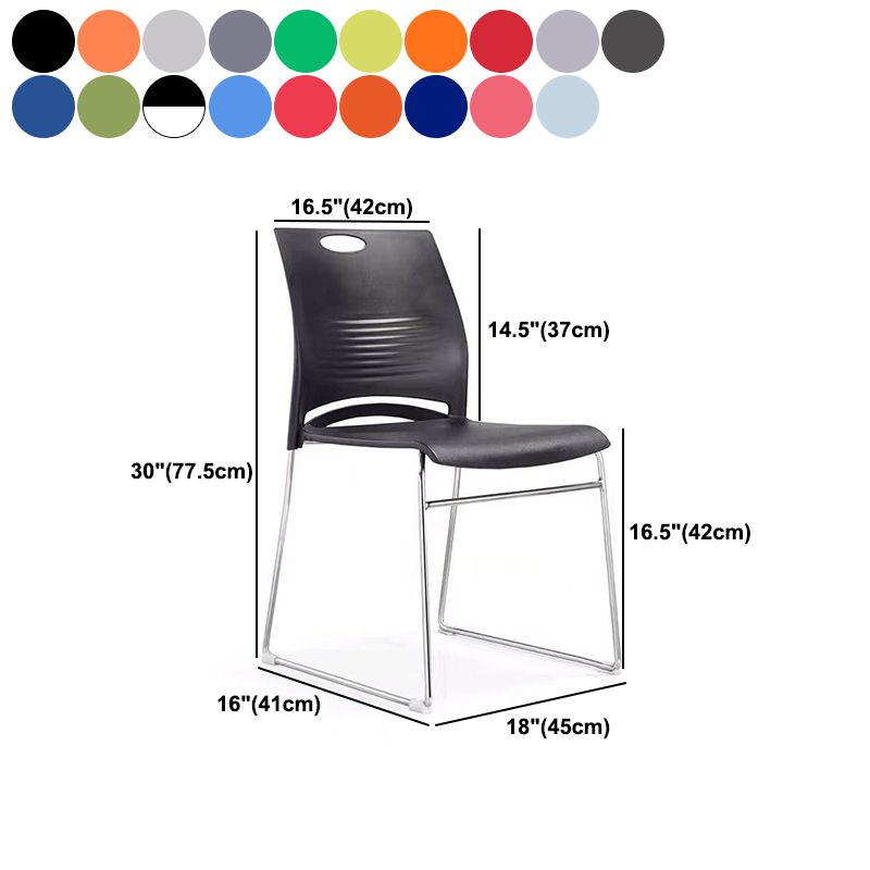 Armless Home Office Chair Modern Mid Back Working Chair with No Wheels