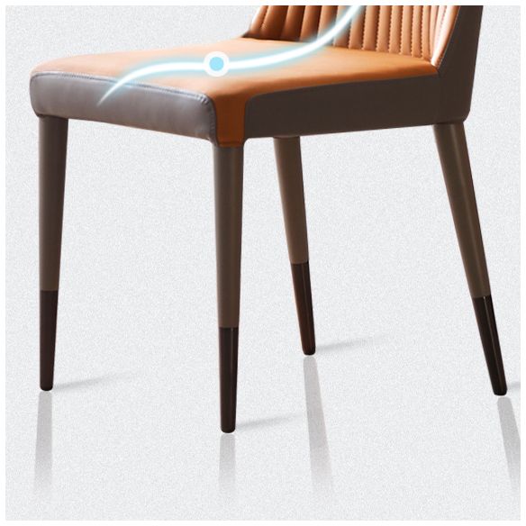 Scandinavian Style Upholstered Armless Dining Chairs Wingback Side Chair for Home