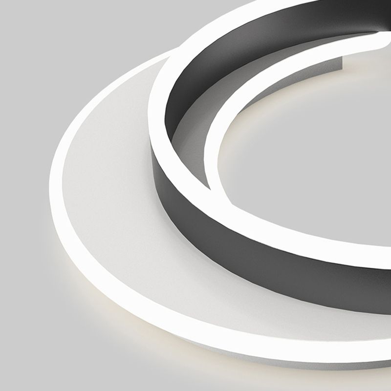 Lámpara LED negra de montaje empotrado, luz de techo de estilo moderno para sala de estar y dormitorio