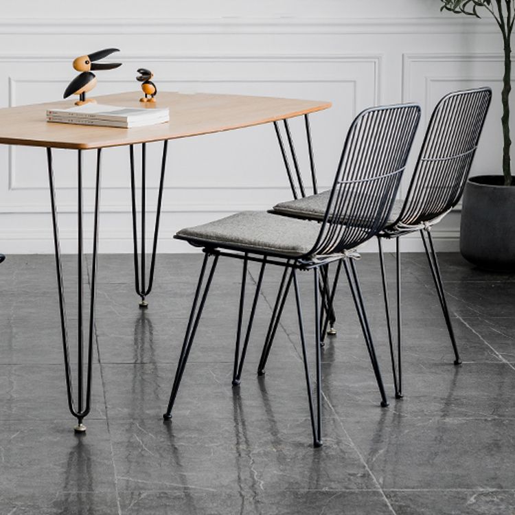 Silla lateral de comedor con respaldo abierto de diseño contemporáneo, sillas laterales de comedor sin brazos