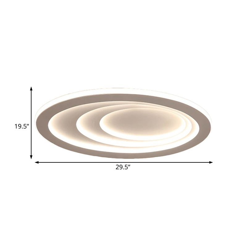 23.5"/29.5"/33.5" Wide Oval Living Room Ceiling Lamp Acrylic LED Modern Flush Mount in Warm/White Light