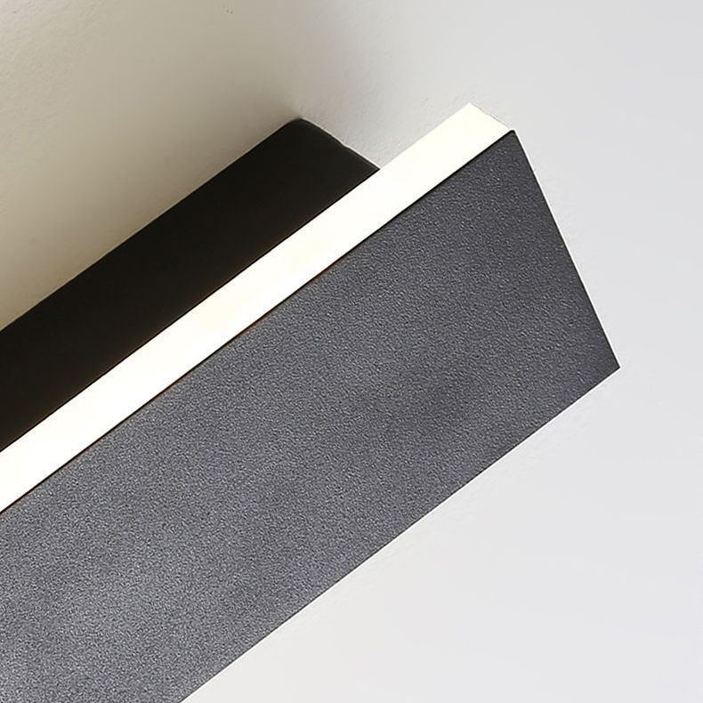 Metal Linear Shape Wall Light Modern Single Light Wall Mount Fixtures in Black