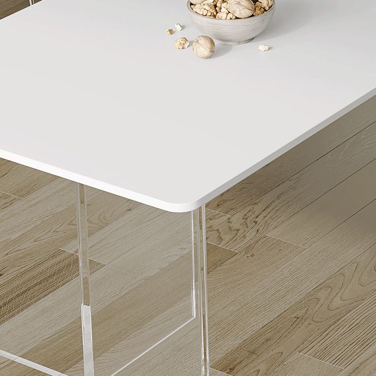 Modern Stone Rectangle Dining Table Double Pedestal Table for Dining Room