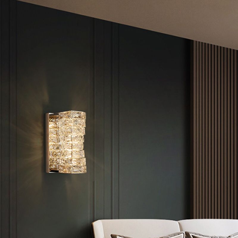Postmodern Style Crystal Wall Light Geometric LED Wall Sconce for Living Room