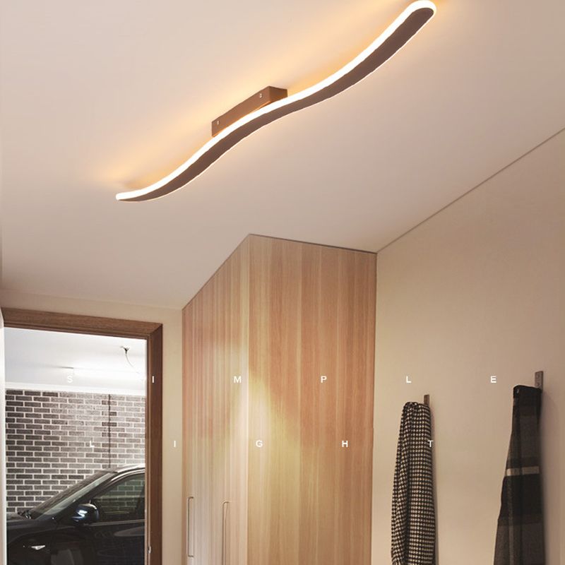 Luce a parete a forma lineare Metal in stile moderno 1 luce di applique per doccia