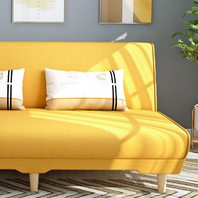 Modern Cotton Blend Armless Sofa Tight Back Couch with Pillow Included