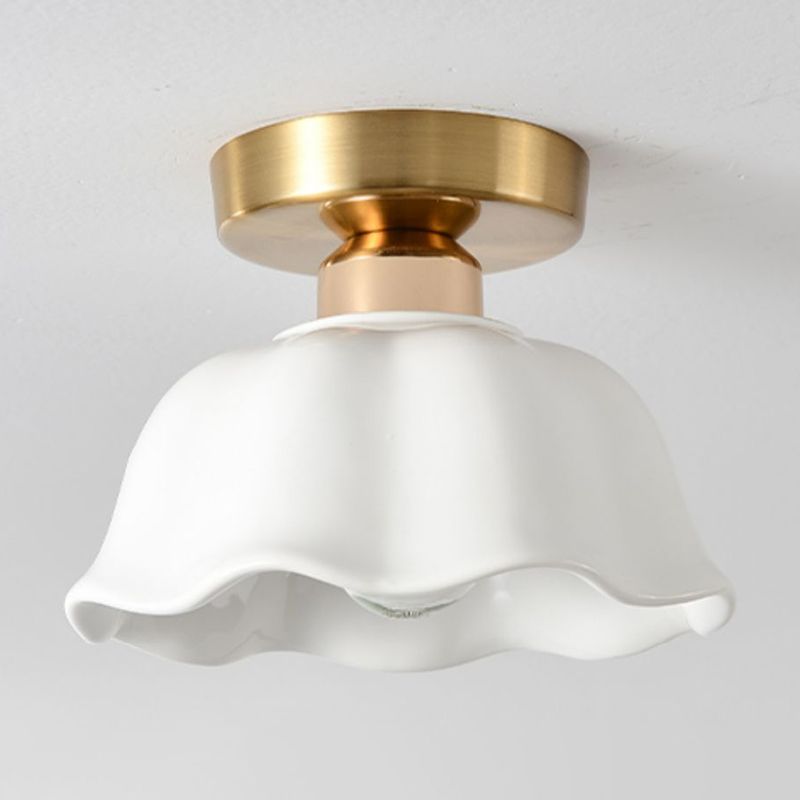 Contemporary Ceiling Lamp Ceramics 1 Light Flush Mount Light Fixture