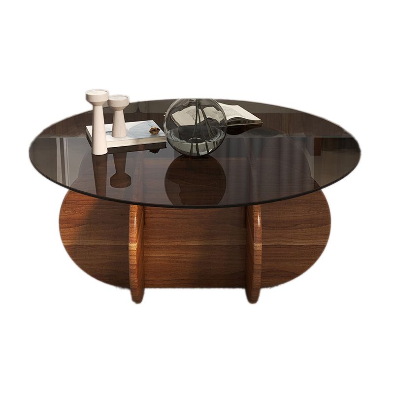 Glass Top Coffee Cocktail Table Modern Round Coffee or End Table