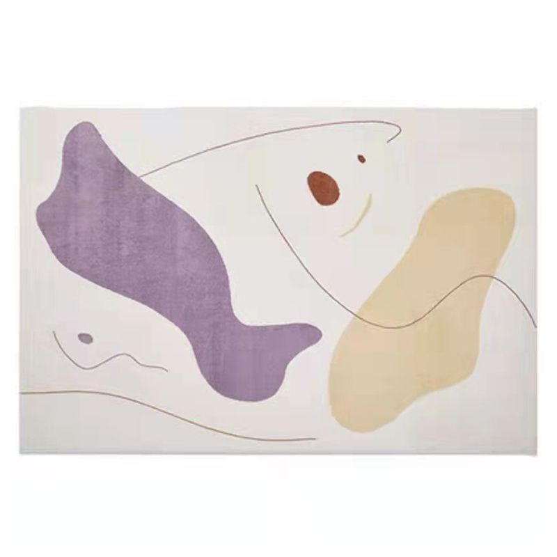 Casual Light Brown Rug Polyester Color Lump Rug Stain Resistant Rug for Living Room