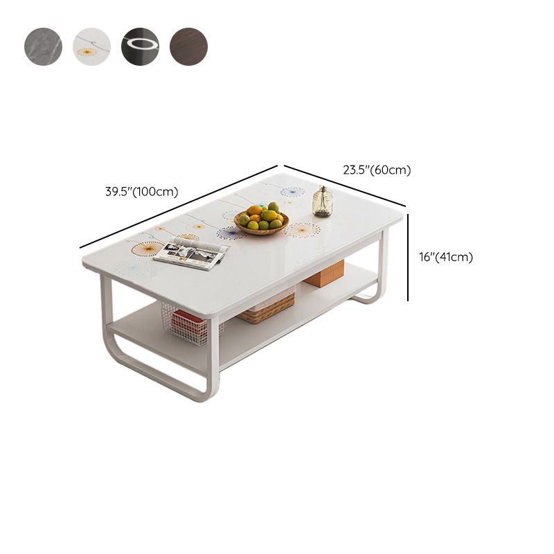 Contemporary Sled Cocktail Table Rectangle Single Coffee Table