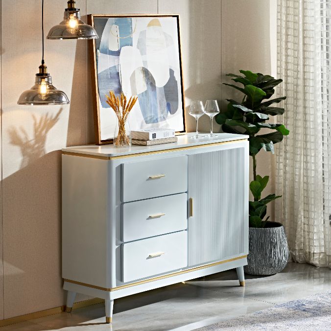 Glam Style Sideboard Wooden Dining Sideboard with Doors for Living Room