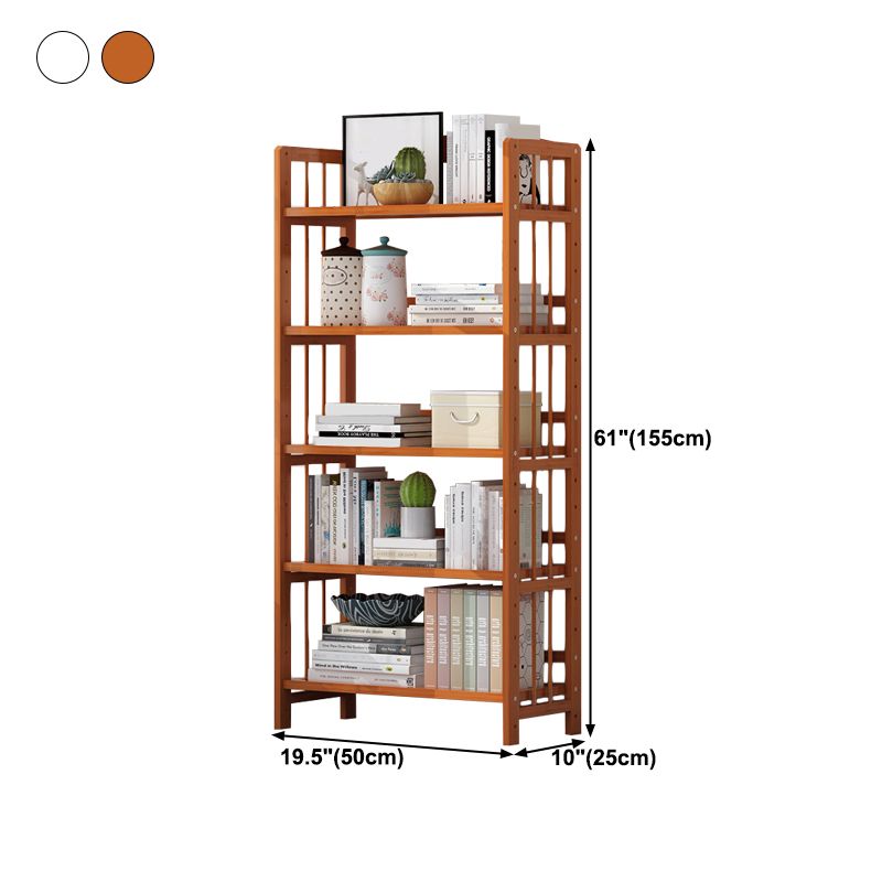 Contemporary Manufactured Wood Etagere Bookshelf Vertical Open Bookcase