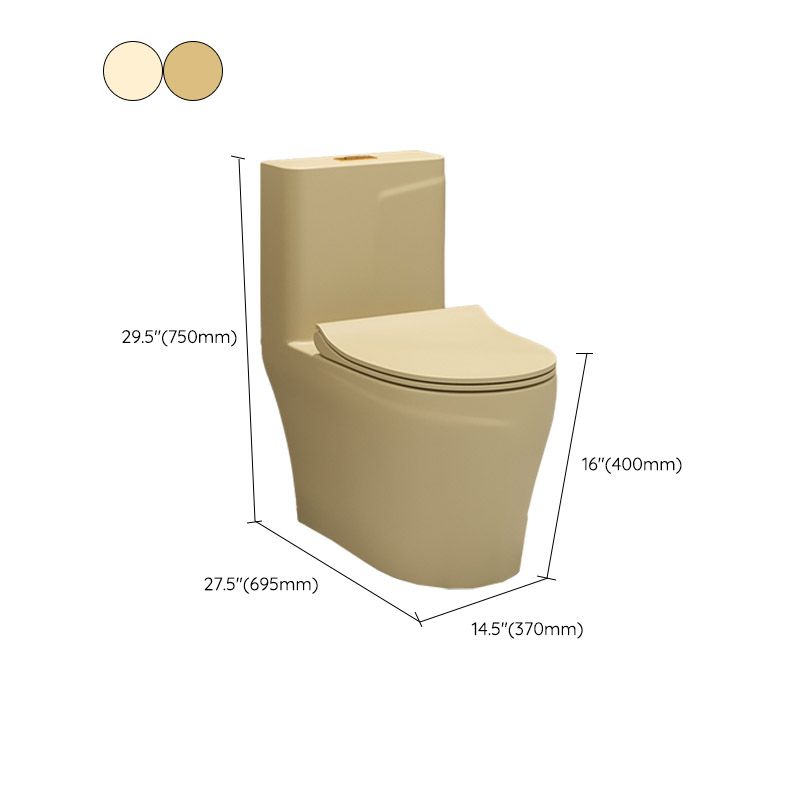 Floor Mount Toilet Traditional Skirted One-Piece Flush Toilet with Slow Close Seat