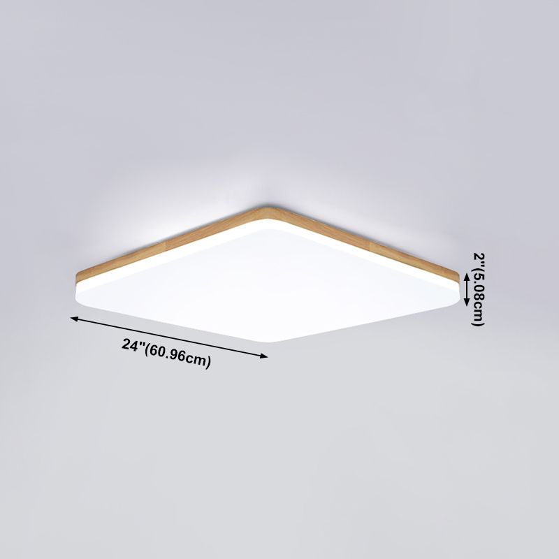 Luminaire de plafond encastré en bois d'appareils d'éclairage de plafond affleurants carrés de LED