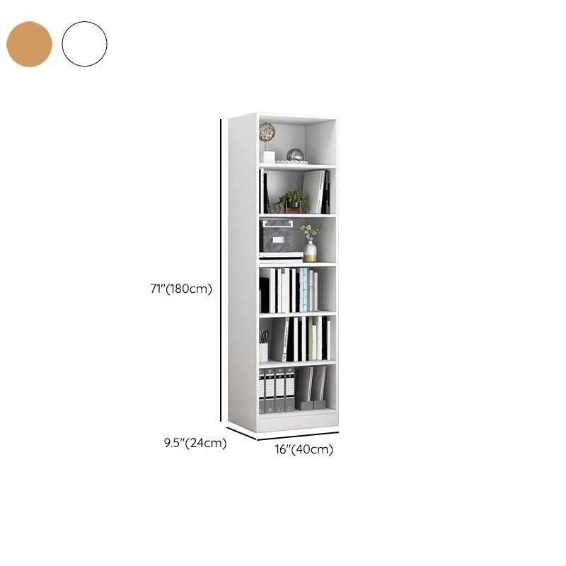 Modern Vertical Closed Back Bookcase Engineered Wood Bookshelf with Cabinets