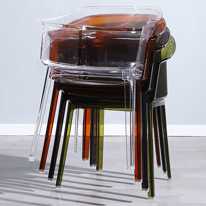 Nordic Style Plastic Dining Armchair Stacking Dining Chair for Restaurant