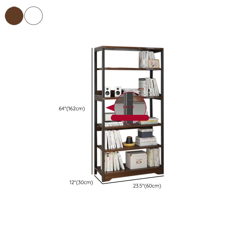 Contemporary Metal and Wooden Book Shelf Open Back Bookshelf for Home Office