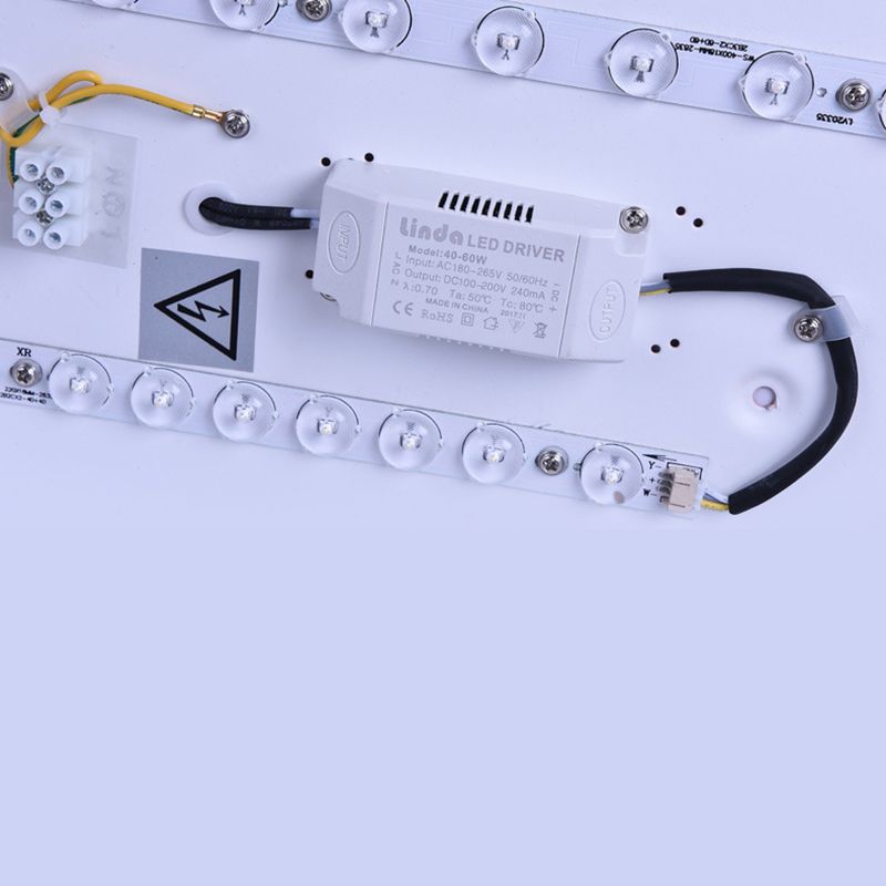 Macaron Round Flush Mount Ceiling Light Fixture with White Acrylic Shade