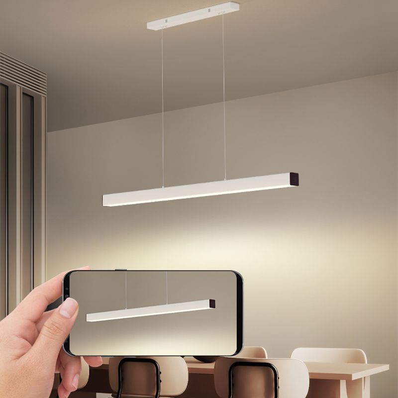 Modern Simple Style Island Lamp Long Strip LED Hanging Light for Dining Room
