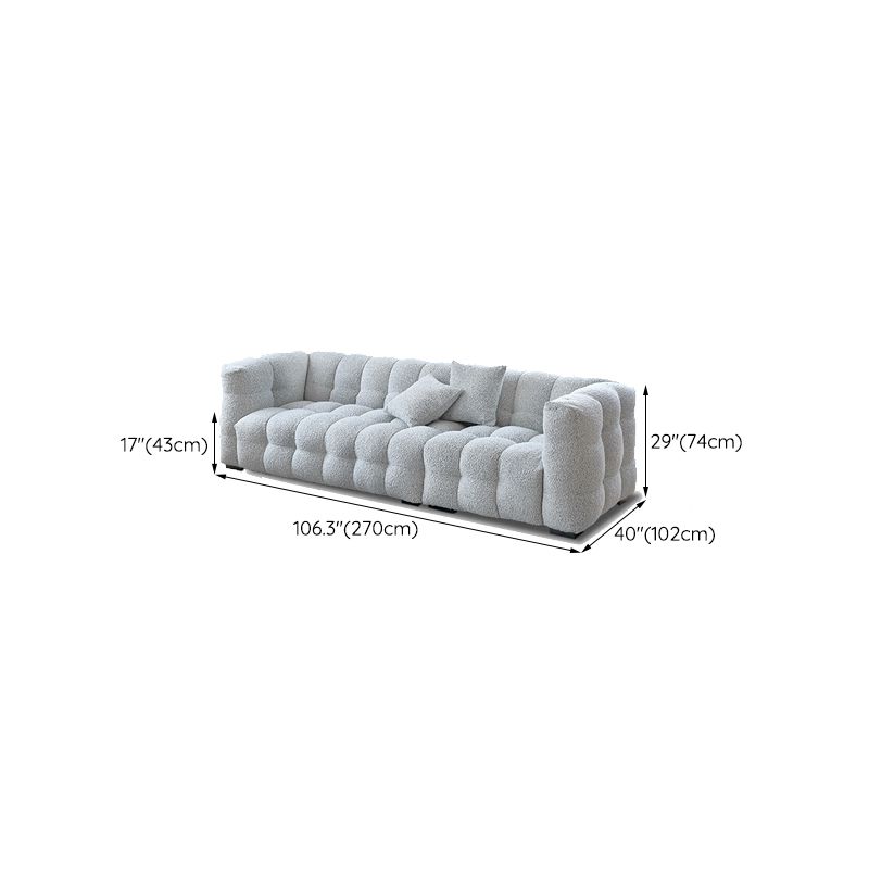 Beige and Gray Standard Seating Tuxedo Arm Sofa Biscuit Back for Apartment