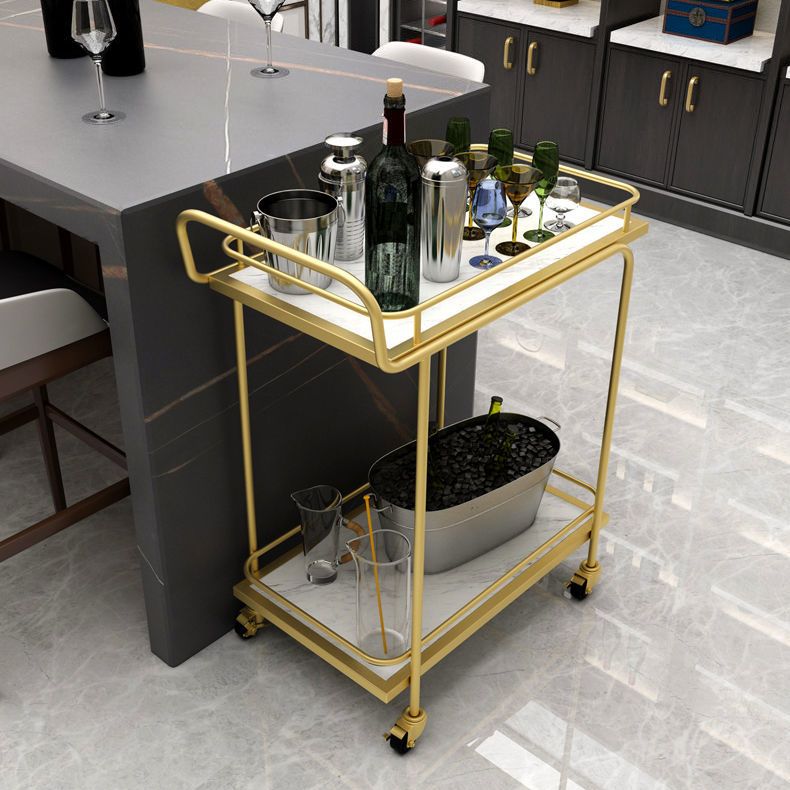 29.92"H Rolling Modern Prep Table Marble Rectangular Prep Table for Home Use