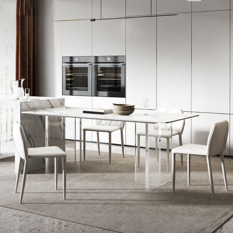 Contemporary Style Sintered Stone Dining Rectangle Table Set 1/4/5/6 Pieces Dining Set