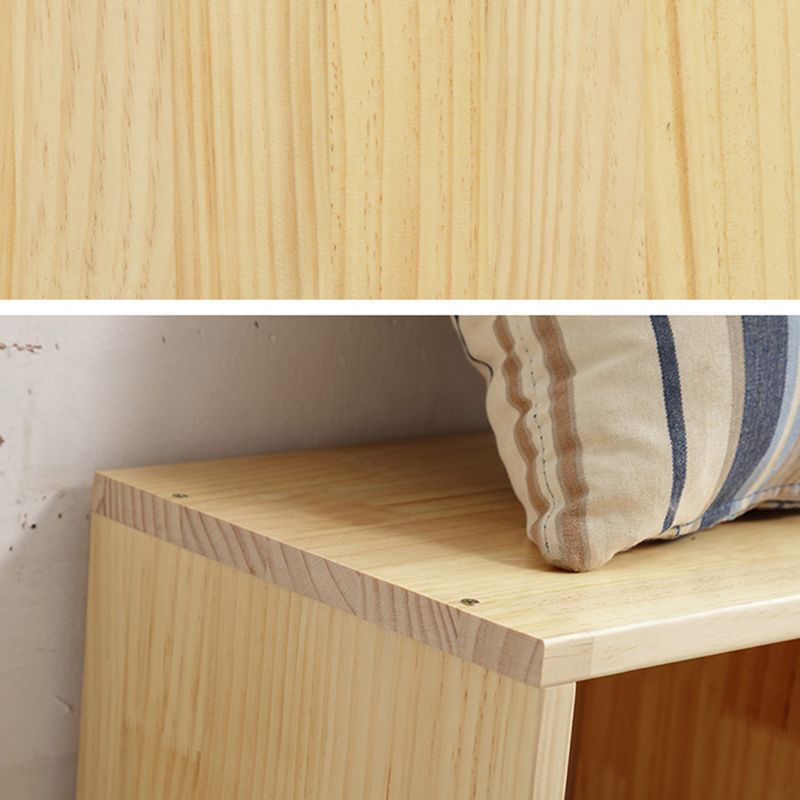 Modern Standard Wooden Bookshelf Closed Back Natural Bookcase with Shelves