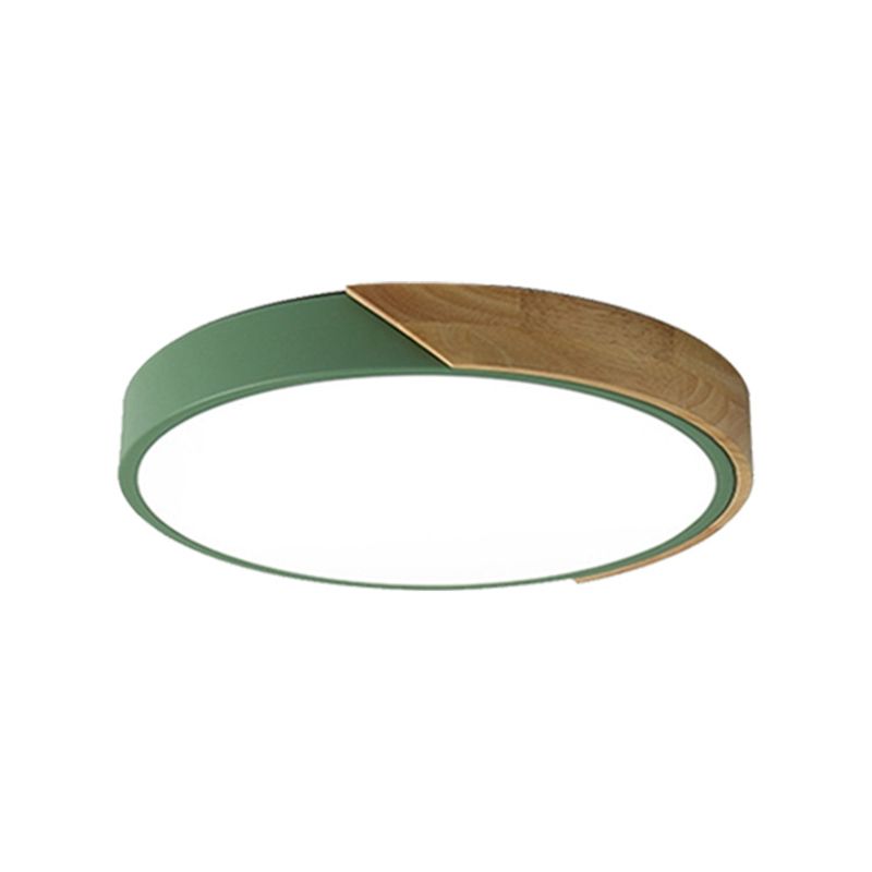 Accesorio de iluminación de techo de montaje empotrado de macarrón nórdico con montaje empotrado y luz única de sombra redonda