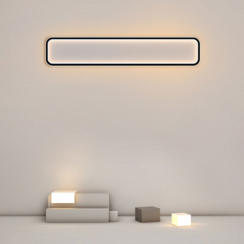 Rectangle Shape Metal Wall Light Modern Style 1 Light Wall Mounted Lamp